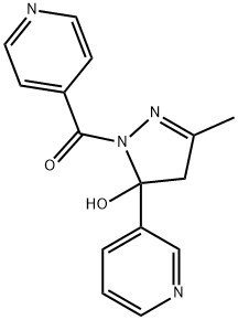 1-isonicotinoyl-3-methyl-5-(3-pyridinyl)-4,5-dihydro-1H-pyrazol-5-ol 结构式