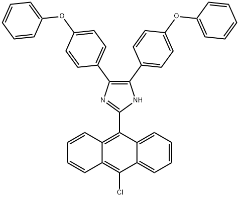 2-(10-chloro-9-anthryl)-4,5-bis(4-phenoxyphenyl)-1H-imidazole 结构式