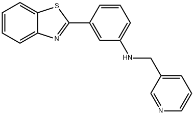 3-(1,3-benzothiazol-2-yl)-N-(3-pyridinylmethyl)aniline 结构式