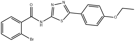 2-bromo-N-[5-(4-ethoxyphenyl)-1,3,4-thiadiazol-2-yl]benzamide 结构式