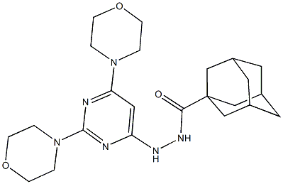 N'-[2,6-di(4-morpholinyl)-4-pyrimidinyl]-1-adamantanecarbohydrazide 结构式