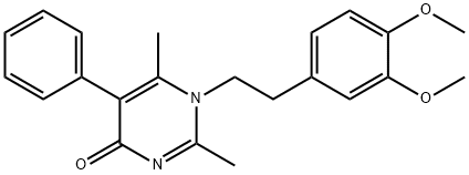 1-[2-(3,4-dimethoxyphenyl)ethyl]-2,6-dimethyl-5-phenyl-4(1H)-pyrimidinone 结构式
