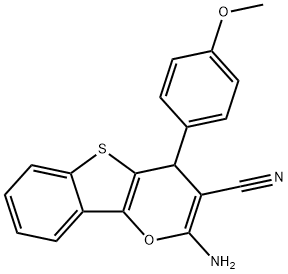 2-amino-4-(4-methoxyphenyl)-4H-[1]benzothieno[3,2-b]pyran-3-carbonitrile 结构式