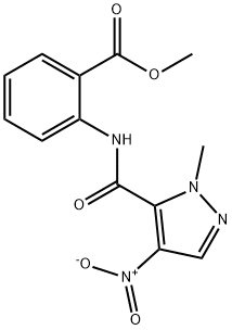 methyl 2-{[(1-methyl-4-nitro-1H-pyrazol-5-yl)carbonyl]amino}benzoate 结构式