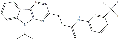 2-[(5-isopropyl-5H-[1,2,4]triazino[5,6-b]indol-3-yl)sulfanyl]-N-[3-(trifluoromethyl)phenyl]acetamide 结构式