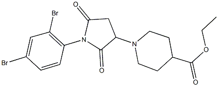 ethyl 1-[1-(2,4-dibromophenyl)-2,5-dioxo-3-pyrrolidinyl]-4-piperidinecarboxylate 结构式