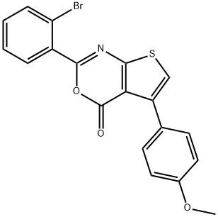 2-(2-bromophenyl)-5-(4-methoxyphenyl)-4H-thieno[2,3-d][1,3]oxazin-4-one 结构式