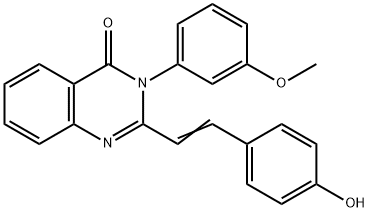 2-[2-(4-hydroxyphenyl)vinyl]-3-(3-methoxyphenyl)-4(3H)-quinazolinone 结构式