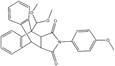 1-(dimethoxymethyl)-17-(4-methoxyphenyl)-17-azapentacyclo[6.6.5.0~2,7~.0~9,14~.0~15,19~]nonadeca-2,4,6,9,11,13-hexaene-16,18-dione 结构式