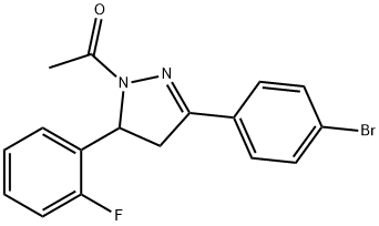 1-acetyl-3-(4-bromophenyl)-5-(2-fluorophenyl)-4,5-dihydro-1H-pyrazole 结构式