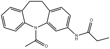 N-(5-acetyl-10,11-dihydro-5H-dibenzo[b,f]azepin-3-yl)propanamide 结构式