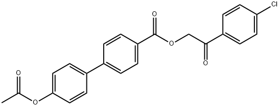 2-(4-chlorophenyl)-2-oxoethyl 4'-(acetyloxy)[1,1'-biphenyl]-4-carboxylate 结构式