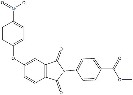 methyl 4-(5-{4-nitrophenoxy}-1,3-dioxo-1,3-dihydro-2H-isoindol-2-yl)benzoate 结构式