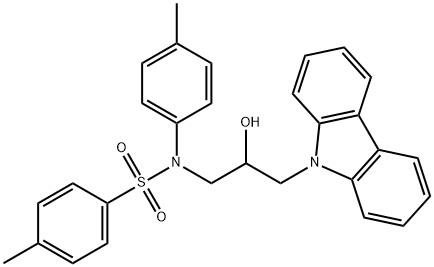 N-[3-(9H-carbazol-9-yl)-2-hydroxypropyl]-4-methyl-N-(4-methylphenyl)benzenesulfonamide 结构式