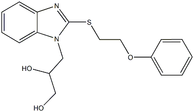 3-{2-[(2-phenoxyethyl)sulfanyl]-1H-benzimidazol-1-yl}-1,2-propanediol 结构式