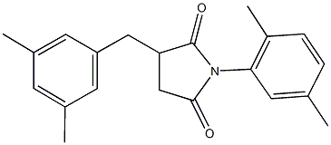 3-(3,5-dimethylbenzyl)-1-(2,5-dimethylphenyl)-2,5-pyrrolidinedione 结构式