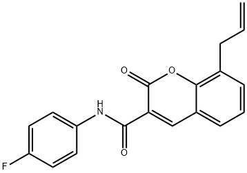 8-allyl-N-(4-fluorophenyl)-2-oxo-2H-chromene-3-carboxamide 结构式