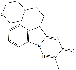 2-methyl-5-[2-(4-morpholinyl)ethyl][1,2,4]triazino[2,3-a]benzimidazol-3(5H)-one 结构式