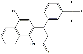 6-bromo-4-[3-(trifluoromethyl)phenyl]-3,4-dihydrobenzo[h]quinolin-2(1H)-one 结构式