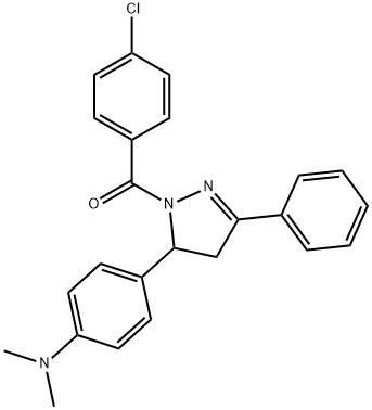 4-[1-(4-chlorobenzoyl)-3-phenyl-4,5-dihydro-1H-pyrazol-5-yl]-N,N-dimethylaniline 结构式