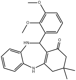 11-(2,3-dimethoxyphenyl)-3,3-dimethyl-2,3,4,5,10,11-hexahydro-1H-dibenzo[b,e][1,4]diazepin-1-one 结构式