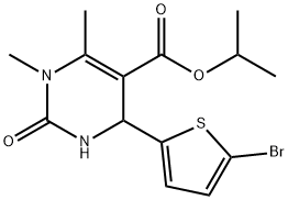 isopropyl 4-(5-bromo-2-thienyl)-1,6-dimethyl-2-oxo-1,2,3,4-tetrahydro-5-pyrimidinecarboxylate 结构式