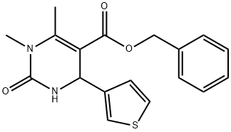 benzyl 1,6-dimethyl-2-oxo-4-(3-thienyl)-1,2,3,4-tetrahydro-5-pyrimidinecarboxylate 结构式