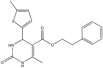 2-phenylethyl 6-methyl-4-(5-methyl-2-thienyl)-2-oxo-1,2,3,4-tetrahydro-5-pyrimidinecarboxylate 结构式