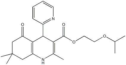 2-isopropoxyethyl 2,7,7-trimethyl-5-oxo-4-(2-pyridinyl)-1,4,5,6,7,8-hexahydro-3-quinolinecarboxylate 结构式