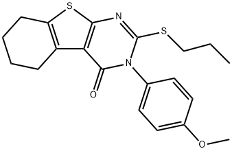 3-(4-methoxyphenyl)-2-(propylsulfanyl)-5,6,7,8-tetrahydro[1]benzothieno[2,3-d]pyrimidin-4(3H)-one 结构式