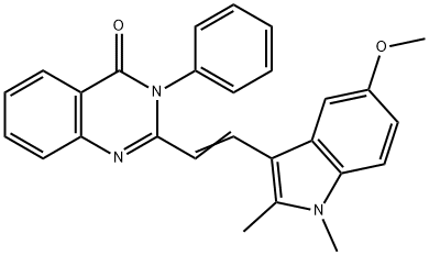 2-[2-(5-methoxy-1,2-dimethyl-1H-indol-3-yl)vinyl]-3-phenyl-4(3H)-quinazolinone 结构式