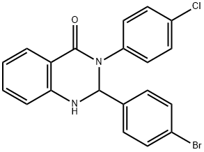 2-(4-bromophenyl)-3-(4-chlorophenyl)-2,3-dihydro-4(1H)-quinazolinone 结构式