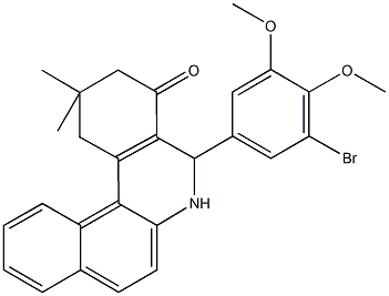 5-(3-bromo-4,5-dimethoxyphenyl)-2,2-dimethyl-2,3,5,6-tetrahydrobenzo[a]phenanthridin-4(1H)-one 结构式