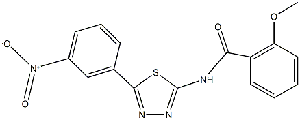 N-(5-{3-nitrophenyl}-1,3,4-thiadiazol-2-yl)-2-methoxybenzamide 结构式