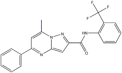 7-methyl-5-phenyl-N-[2-(trifluoromethyl)phenyl]pyrazolo[1,5-a]pyrimidine-2-carboxamide 结构式