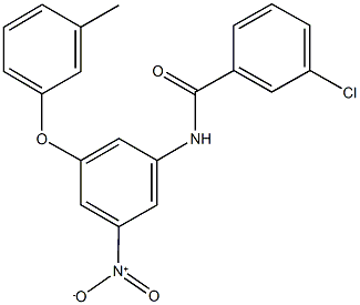 3-chloro-N-[3-nitro-5-(3-methylphenoxy)phenyl]benzamide 结构式
