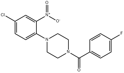 1-{4-chloro-2-nitrophenyl}-4-(4-fluorobenzoyl)piperazine 结构式