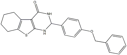 2-[4-(benzyloxy)phenyl]-2,3,5,6,7,8-hexahydro[1]benzothieno[2,3-d]pyrimidin-4(1H)-one 结构式