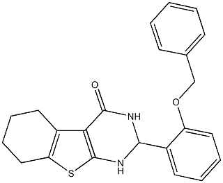 2-[2-(benzyloxy)phenyl]-2,3,5,6,7,8-hexahydro[1]benzothieno[2,3-d]pyrimidin-4(1H)-one 结构式