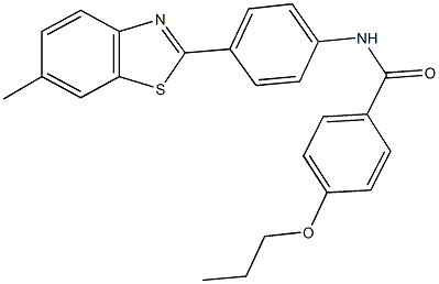 N-[4-(6-methyl-1,3-benzothiazol-2-yl)phenyl]-4-propoxybenzamide 结构式