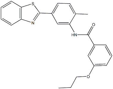 N-[5-(1,3-benzothiazol-2-yl)-2-methylphenyl]-3-propoxybenzamide 结构式