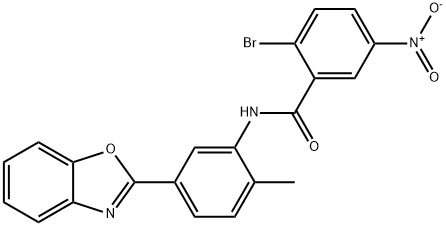 N-[5-(1,3-benzoxazol-2-yl)-2-methylphenyl]-2-bromo-5-nitrobenzamide 结构式