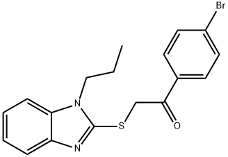 1-(4-bromophenyl)-2-[(1-propyl-1H-benzimidazol-2-yl)sulfanyl]ethanone 结构式