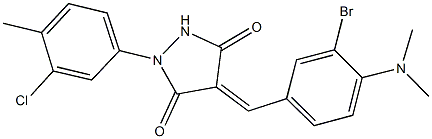 4-[3-bromo-4-(dimethylamino)benzylidene]-1-(3-chloro-4-methylphenyl)-3,5-pyrazolidinedione 结构式