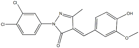 2-(3,4-dichlorophenyl)-4-(4-hydroxy-3-methoxybenzylidene)-5-methyl-2,4-dihydro-3H-pyrazol-3-one 结构式