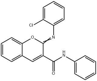 2-[(2-chlorophenyl)imino]-N-phenyl-2H-chromene-3-carboxamide 结构式