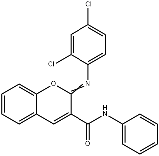 2-[(2,4-dichlorophenyl)imino]-N-phenyl-2H-chromene-3-carboxamide 结构式