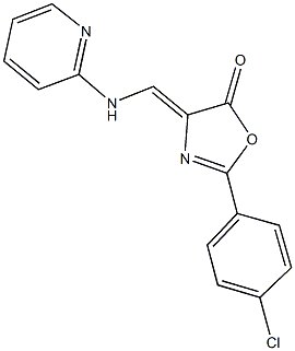 2-(4-chlorophenyl)-4-[(2-pyridinylamino)methylene]-1,3-oxazol-5(4H)-one 结构式