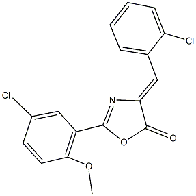 4-(2-chlorobenzylidene)-2-(5-chloro-2-methoxyphenyl)-1,3-oxazol-5(4H)-one 结构式