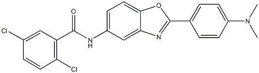 2,5-dichloro-N-{2-[4-(dimethylamino)phenyl]-1,3-benzoxazol-5-yl}benzamide 结构式
